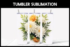 6 3D Chrysanthemum Flowers Tumbler Sublimation | Paper Cut Product Image 6