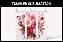 6 3D Carnations Flowers Tumbler Sublimation | Paper Quilling Product Image 6