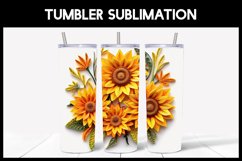 6 3D Sunflower Flowers Tumbler Sublimation | Paper Quilling Product Image 6