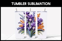 6 3D Irises Tumbler Sublimation | Paper Quilling Product Image 6