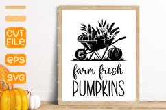 Farm Fresh Pumpkins SVG, Autumn cut file, Door Sign SVG Product Image 1