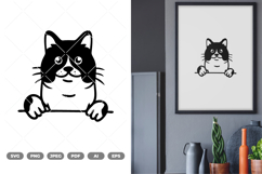 Peeking Cat SVG &amp; Clipart Product Image 1