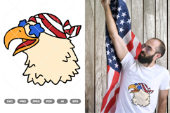 Fourth of July Eagle Colored SVG &amp; Clipart Product Image 1
