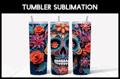 3D Skulls with Flowers Tumbler Sublimation |3D Halloween II Product Image 7