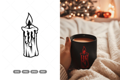 Christmas Candle SVG &amp; Clipart - Cut File Product Image 1