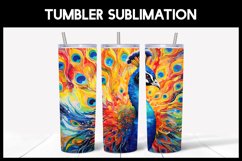 6 Rainbow Peacock Tumbler Sublimation Product Image 7