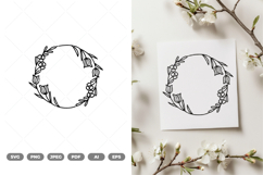 Floral Frame SVG &amp; Clipart Product Image 1