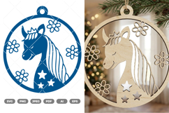 Unicorn Ornament SVG &amp; Clipart Product Image 1