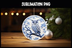 3D Owl Christmas Ornament Round Sign I Winter Round Sign Product Image 1