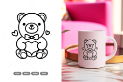 Valentine Bear SVG &amp; Clipart Product Image 1