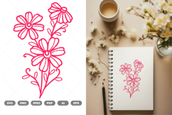 Flower Doodle SVG &amp; Clipart Product Image 1