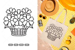 Flower Basket SVG &amp; Clipart Product Image 1