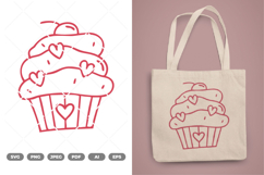 Heart Cupcake SVG &amp; Clipart Product Image 1