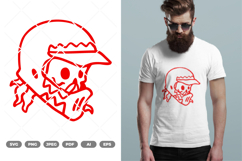 Skull Head Wearing Helmet SVG &amp; Clipart Product Image 1