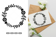 Scandinavian Floral Wreath SVG &amp; Clipart Product Image 1