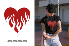 Heart of Flame SVG &amp; Clipart Product Image 1