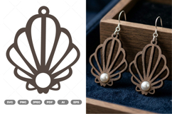 Seashell Earring SVG &amp; Clipart Product Image 1