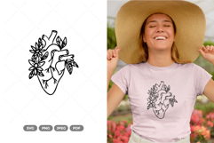 Floral Heart SVG &amp; Clipart Product Image 1