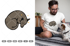 Sleeping Dog Colored SVG &amp; Clipart Product Image 1