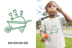 Wheelbarrow Doodle SVG &amp; Clipart Product Image 1