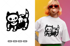 Skeleton Cat SVG &amp; Clipart - Cut File Product Image 1