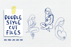 15 Super Cute Motherhood Doodle Line Art Bundle Product Image 6