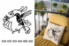 Colibri and Flower SVG &amp; Clipart Product Image 1
