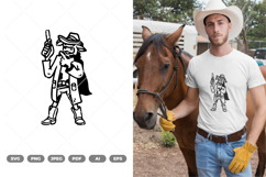 Cow Cowboy Doodle SVG &amp; Clipart Product Image 1