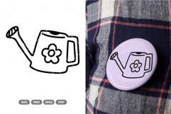 Kawaii Spring Watering Can SVG &amp; Clipart Product Image 1
