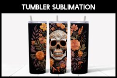 3D Skulls with Flowers Tumbler Sublimation |3D Halloween Product Image 7