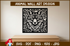 Wolf Wall Art SVG, Woodland Animal Papercut Design Product Image 1