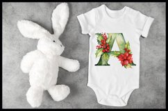 Christmas Floral Alphabet Letter A Sublimation I ABC PNG Product Image 1