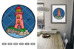 Lighthouse Colored SVG &amp; Clipart Product Image 1