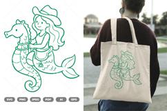 Cowgirl Mermaid SVG &amp; Clipart Product Image 1