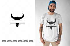 Bull Head Skull Split SVG &amp; Clipart Product Image 1