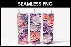 6 Seamless 3D Roses Flowers Tumbler Sublimation Product Image 7