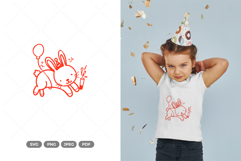 Birthday Rabbit SVG &amp; Clipart Product Image 1