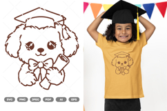 Graduation Dog SVG &amp; Clipart Product Image 1