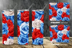 4th july Floral Digital paper 20 oz Skinny Tumbler Product Image 6