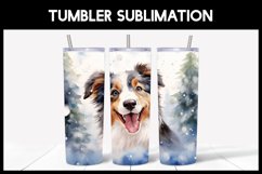 6 Winter Aussie Dog Tumbler Sublimation |Winter Tumbler Product Image 5