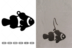 Earrings Sea Clownfish SVG &amp; Clipart Product Image 1