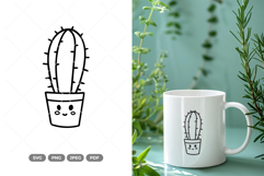 Kawaii Cactus SVG &amp; Clipart Product Image 1
