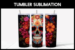 3D Skulls with Flowers Tumbler Sublimation |3D Halloween Product Image 7