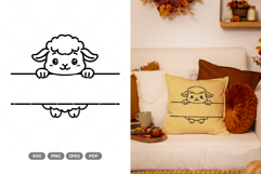 Sheep Split Border SVG &amp; Clipart Product Image 1