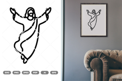 Monoline Jesus SVG &amp; Clipart Product Image 1