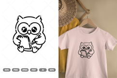 Owl and Book SVG &amp; Clipart Product Image 1