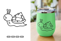 Kawaii Snail SVG &amp; Clipart - Spring Cut File Product Image 1