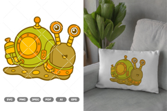 Snail Robot Colored SVG &amp; Clipart Product Image 1