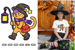 Witch Cat Colored SVG &amp; Clipart Product Image 1