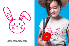 Cute Rabbit Head SVG &amp; Clipart Product Image 1